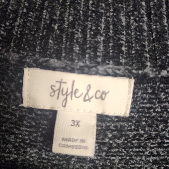 Style & Co EUC Womens Sz 3X Charcoal V-Neck Women's Sweater - Picture 3 of 5